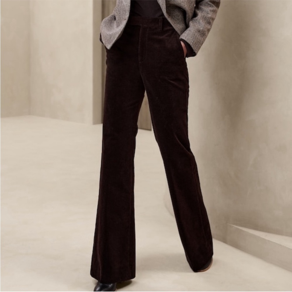 NWT! Banana Republic Brown Ama Wide-Leg Italian Corduroy Pant 754549 📀2️⃣